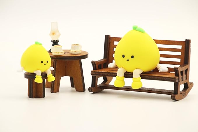 Miniature Pomelo Figurines Statue, Adorable Pomelo Collectibles Mini Sculpture for Shelf Desk and Bedroom Decor, Cute Home Decorations and Gifts (Sitting Posture Pomelo)