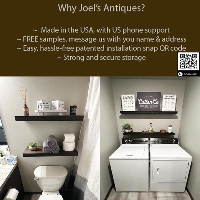 joelsantiques 72 Inch Wooden Floating Shelves for Wall - 72x6x2 in - Made of Natural Wood - Short Heavy Duty Rustic Wall Shelves for Bedroom - Perfect for Bathroom, Kitchen - Beige