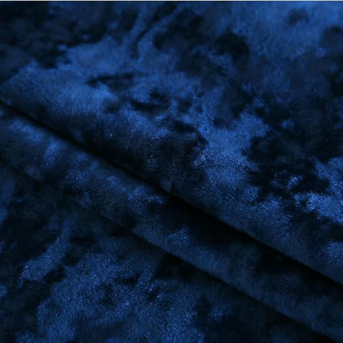 Velvet Blackout Curtains Soft Luxury 2 Panels Curtains for Bedroom Nursery Patio Doors Rod Pocket Back Tab Drapes Curtains for Living Room,52 by 96Inch,Navy Blue