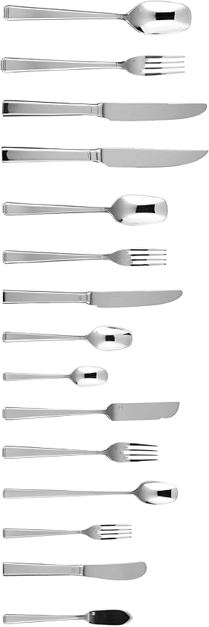Fortessa Scalini 18/10 Stainless Steel Flatware, 5 Piece Place Setting, Service for 1