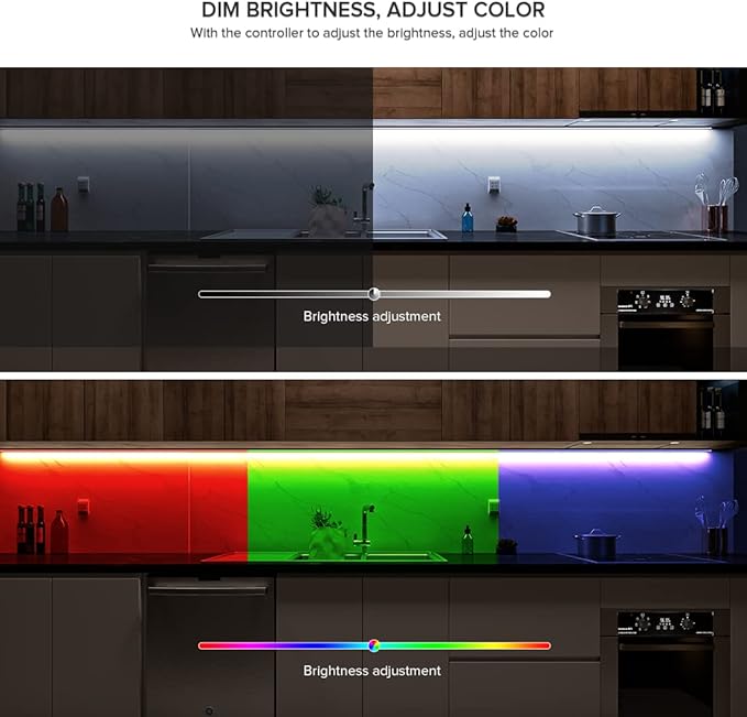 COB LED Strip RGBW 3000K 9.86FT 896LEDs/m DC24V Color Changing Flexible High Density Uniform LED Tape Light 12mm for Under Cabinet (No Power/Controller)