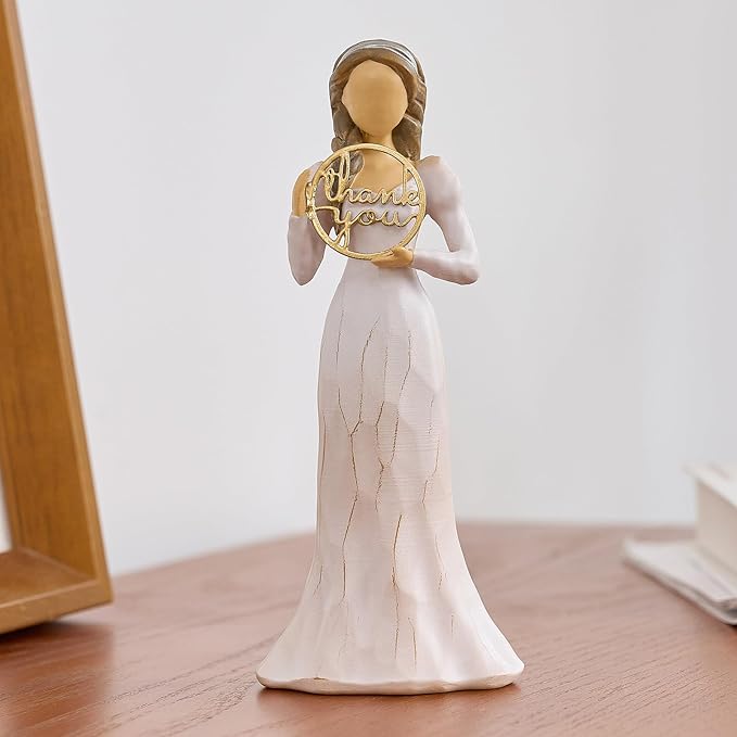Thank You Gifts for Women Friends Coworkers Love You Mom Volunteer Pastor Teacher Appreciation Gifts 6.7" Resin Sculpted Hand-Painted Figurines Home Decor