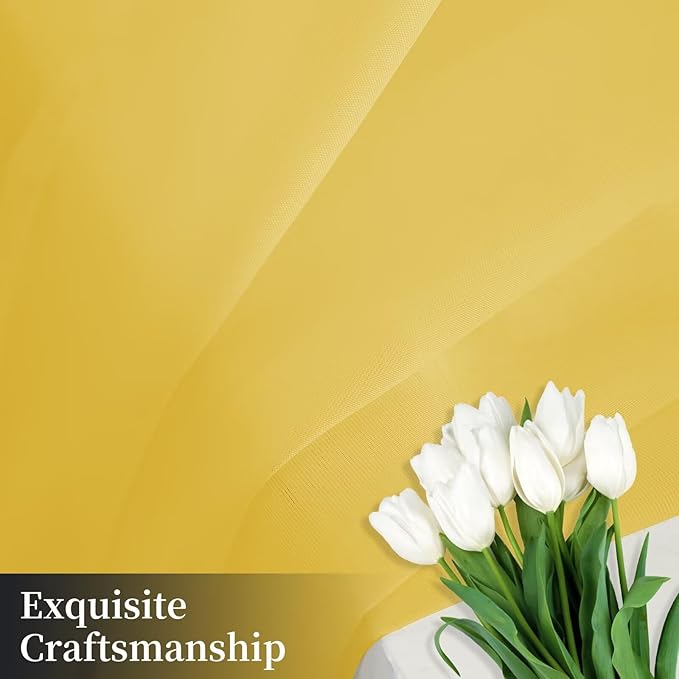 Sheer Curtains 72 Inches Long 2 Panels, Rod Pocket Short Curtain for Kitchen, Bedroom, Cafe Window(Yellow 38" W x 72" L)
