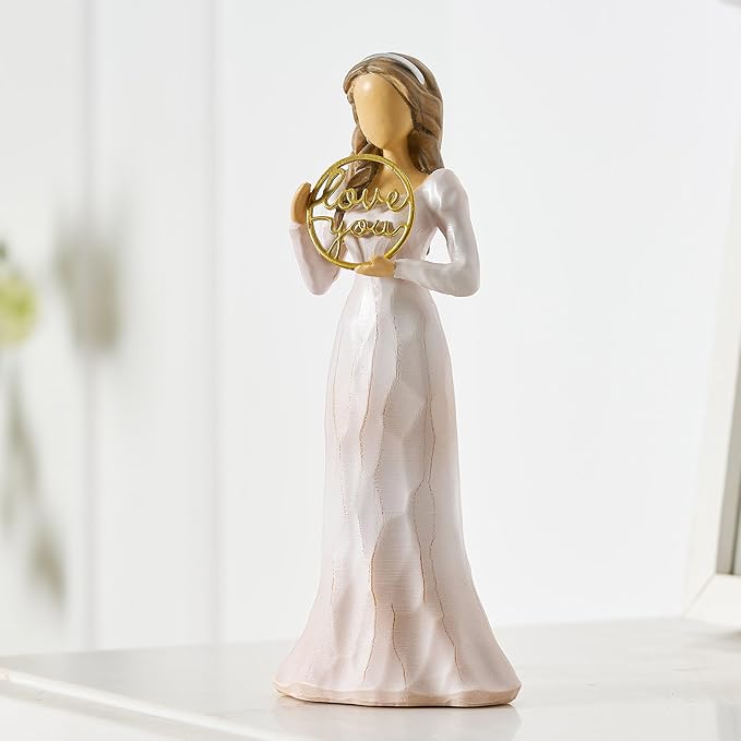 Love You Gifts for Women Friends Coworkers Thank You Mom Volunteer Pastor Teacher Appreciation Gifts 6.7" Resin Sculpted Hand-Painted Figurines Home Decor