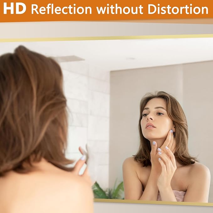 Full Length Mirror, 76"x34" Oversized Floor Mirror Free Standing, Gold Mirror Full Length with Tempered Glass, Large Full Body Mirror for Bedroom Living Room Home Gym