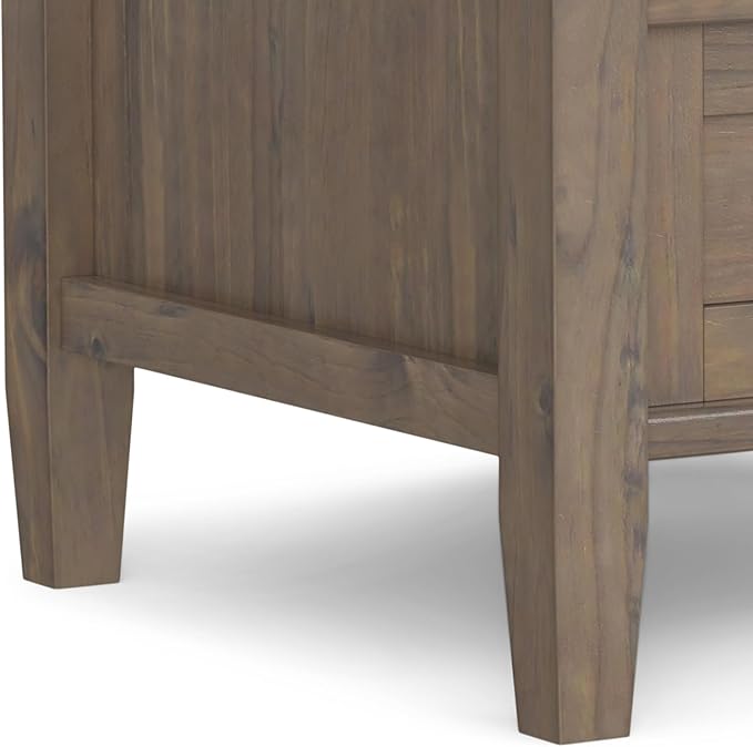 SIMPLIHOME Ela SOLID WOOD 20 inch Wide Rectangle Transitional End Table in Smoky Brown for the Living Room and Bedroom