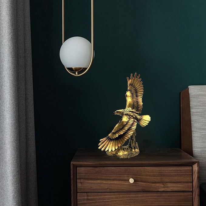 13 Inch Resin Eagle Statue Sculpture Frgurine Gift for Home Office Living Room Desktop Display Decorative Decoration