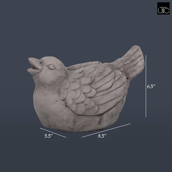 Bird Statues for Outdoor, Small Decorative Cement Bird Sculpture for Lawn, Patio Yard Lawn Figurine Decorative Ornament Home Decor Items: 8.50"x5.50"x6.50"H