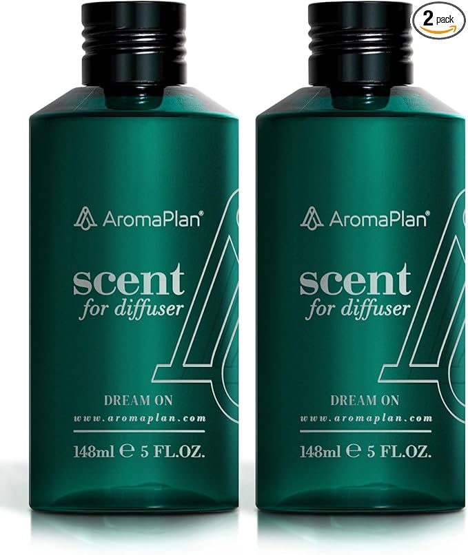 AromaPlan Hotel Scents Dream On 5 Fl Oz (2 Pack), Luxury Aroma & Hotel Fragrance Diffuser Oil- Hotel Diffuser Oil for Aromatherapy- USA Made, Bigger Bottle, Bolder Aroma & Longer Lasting