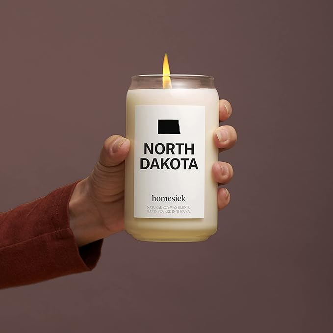 Homesick Premium Scented Candle, North Dakota - Scents of Spruce Needles, Clove, 13.75 oz, 60-80 Hour Burn, Natural Soy Blend Candle Home Decor, Relaxing Aromatherapy Candle