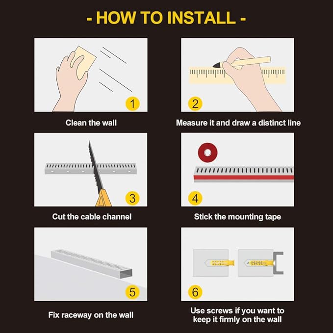Open Slot Wiring Raceway Cable Duct, 123in Cable Management Channel Cord Track,Desk Wire Channel, Under Desk Cable Management to Hide Cables, Wires for Computers - 8x15.4in x1.18in x1.57in