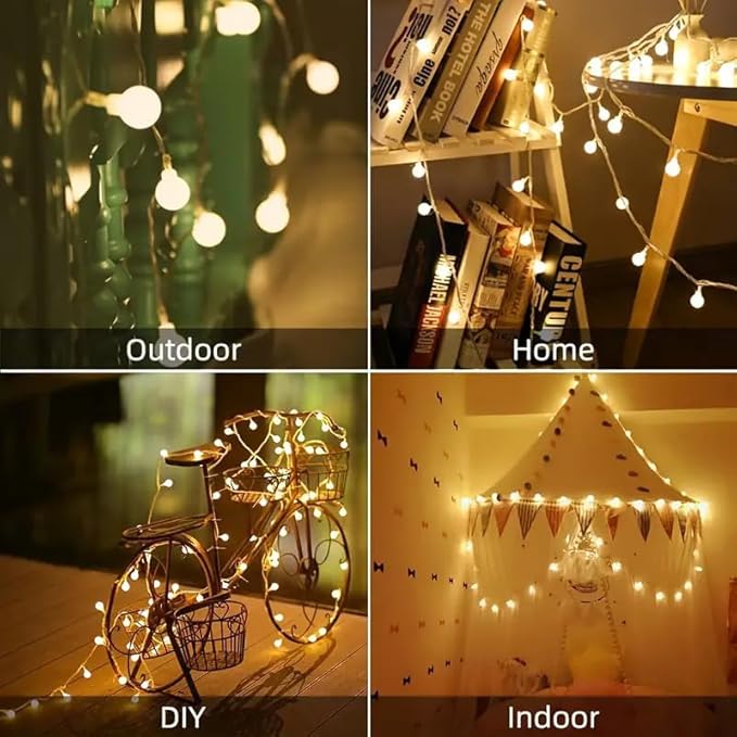 Globe String Lights 65.6 Ft. 160LEDs 8 Modes with Remote,USB Fairy Lights Plug in,Waterproof LED String Lights for Indoor Outdoor Bedroom Party Wedding Garden Christmas Tree Decor,Warm White