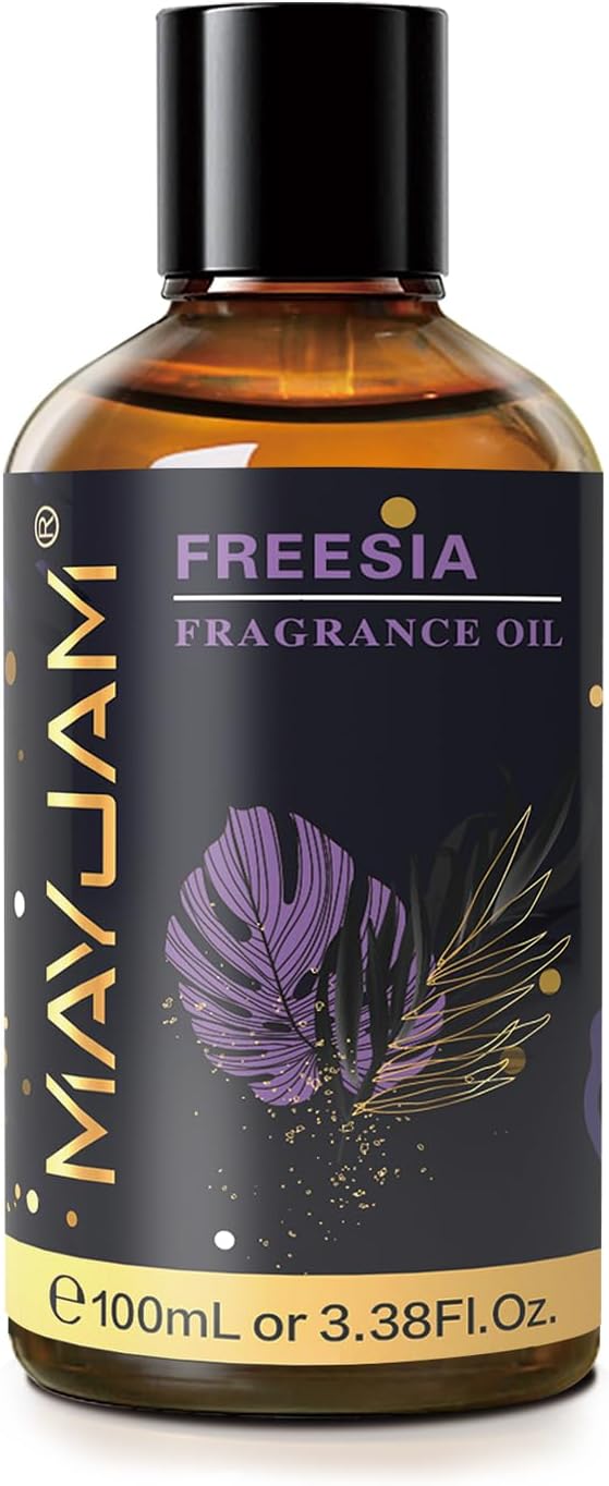 MAYJAM 100ML/3.38FL.OZ Freesia Fragrance Oils with Glass Dropper, Essential Oils for Diffusers for Home, Long Lasting Scented Oils for Diffusers Soap Candle Making