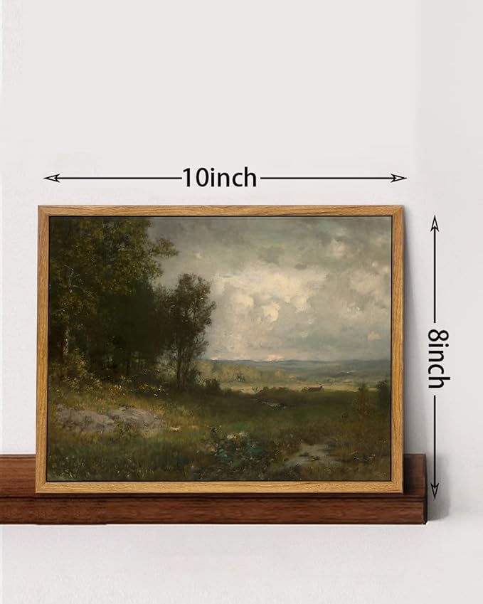 KISSFOX Vintage Landscape Canvas Wall Art Summer Farmhouse Countryside Scene Framed Wall Art Natural Rustic Tree Painting Art Prints Artwork For Living Room Bedroom Kitchen