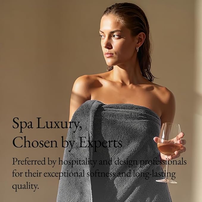 Italic Ultraplush Luxe 6 Piece Towel Set – 2 Bath Sheets, 2 Hand Towels, 2 Washcloths – 800GSM Soft, Highly Absorbent & Quick Drying, Resort Grade 100% Australian Cotton Towels (Charcoal)