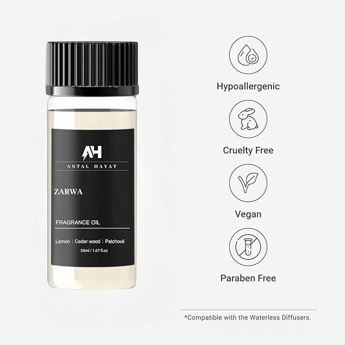 Hotel Scent Zarwa Diffuser Oil 50ml β Inspired by Aventus Cologne β Premium Home Scent β Essential Oil with Lemon, Patchouli, Cedarwood β Luxury Aromatherapy Refill for Diffusers