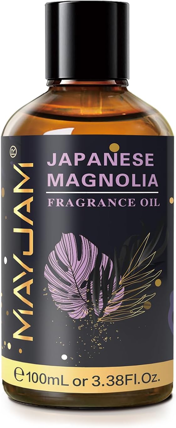 MAYJAM 100ML/3.38FL.OZ Japanese Magnolia Fragrance Oils with Glass Dropper, Essential Oils for Diffusers for Home, Long Lasting Scented Oils for Diffusers Soap Candle Making