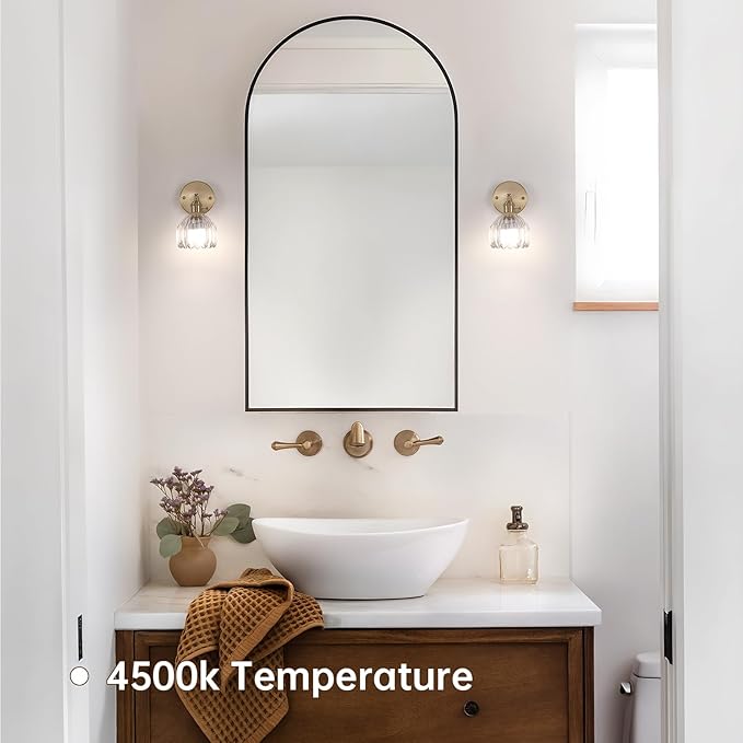 Vintage Battery Operated Wall Sconce with Cute Transparent Tulip Glass Lampshade Wireless Rechargeable Battery Powered Wall Light with Remote Control for Bedside Bedroom Doorway