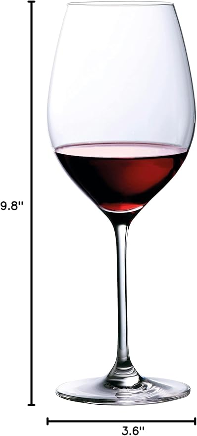 Marquis By Waterford Personalized Moments Red Wine Glasses, Set of 4 Custom Engraved 19.6oz Crystal Wine Glasses for Merlot, Cabernet, Bordeaux and More