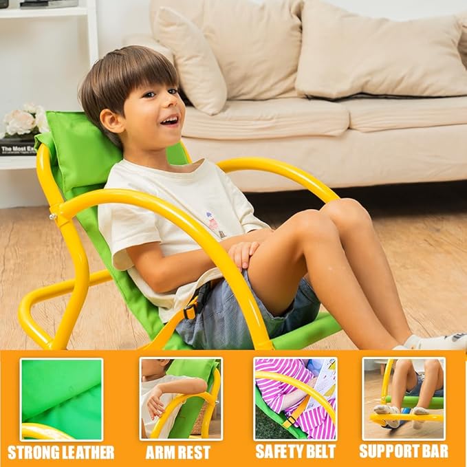 PLATPORTS Kids' Recliners - Living Room Chairs - Sensory Autism Spinning Chair - Rocking Seesaw Chair for Kids - Sensory Seat for Toddlers 3-5