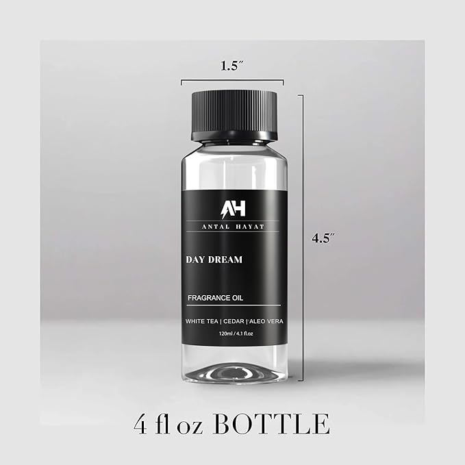 Day Dream Diffuser Oil 120ml β White Tea Essential Oil for Diffusers β Aloe Vera, Ginger, Amber & Cedarwood β Fall Home Luxury Scent β Hotel Collection Inspired Diffuser Oil Refill