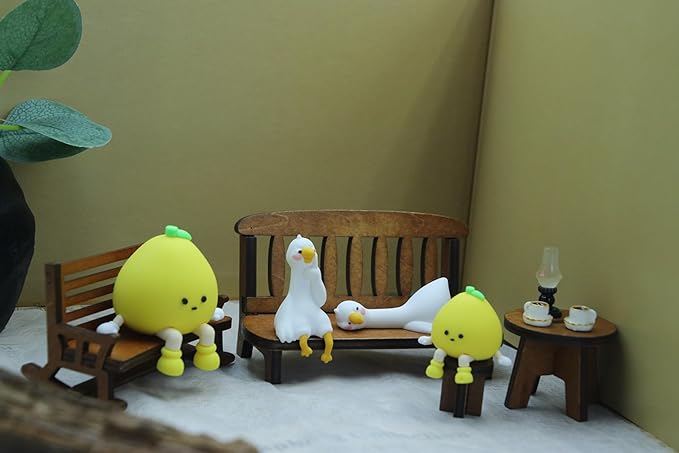 Miniature Pomelo Figurines Statue, Adorable Pomelo Collectibles Mini Sculpture for Shelf Desk and Bedroom Decor, Cute Home Decorations and Gifts (Sitting Posture Pomelo)