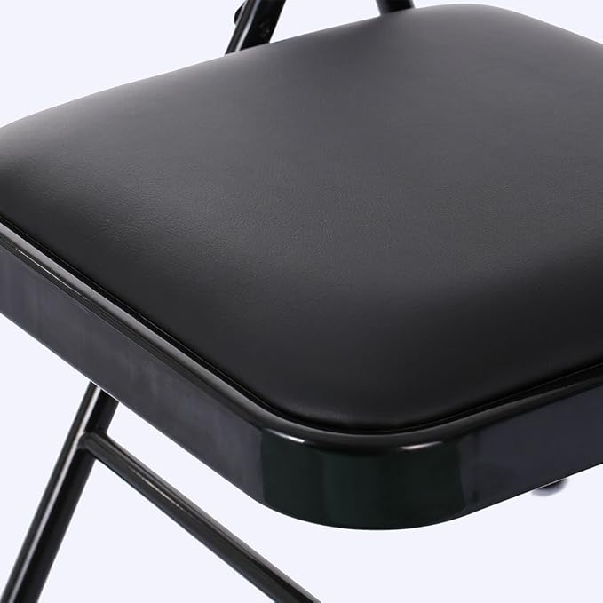 Karl home 6 Pack Black Folding Chairs with Padded Seats for Outdoor & Indoor, Portable Stackable Commercial Seat with Steel Frame for Events Office Wedding Party, 330lbs Capacity