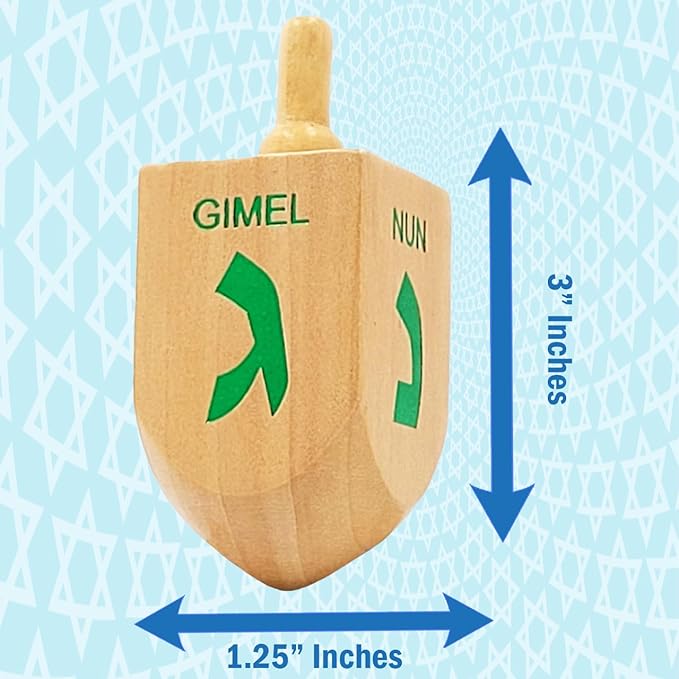 Let's Play Dreidel The Hanukkah Game 2 Extra Large Wood Dreidels Instructions Included