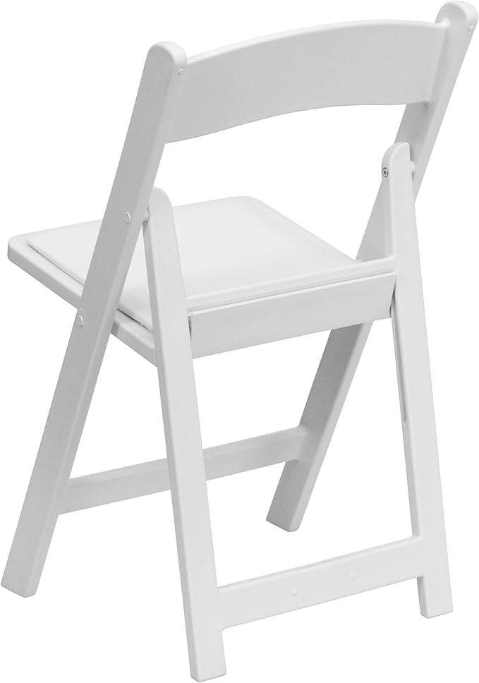 Flash Furniture Hercules Series Folding Chair - White Resin - Set of 4 800LB Weight Capacity Comfortable Event Chair - Light Weight Folding Chair