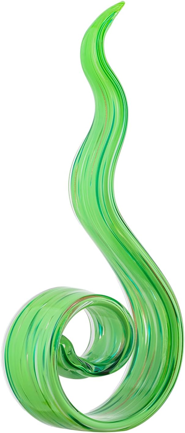 11.4" Tall Hand-Blown Glass Sculpture Murano-Style Sculpture Art Ornament Statue Figurines Home Decor Accent Piece Coastal Ocean Nautical Home Decor,Shelf,TV Stand,Tabletop Centerpieces,Wonderful Gift