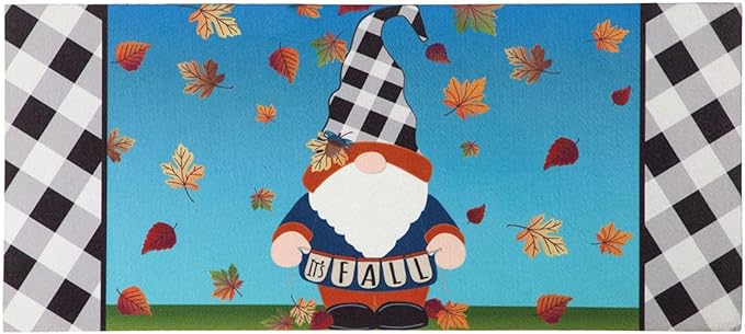 Evergreen Sassafras Fall Christmas Holiday Doormat Insert Bundle & Tray Set of 5, Interchangeable Entrance Door mats Indoor and Outdoor Welcome Mat 30 x 18 Tray Non Slip Backing Low Profile