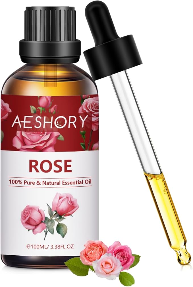 Rose Essential Oils 3.38FL.OZ - Aromatherapy Essential Oils for Diffusers for Home, Rose Scented Oils for Massage, Soap Candle Making Scents - 100ML