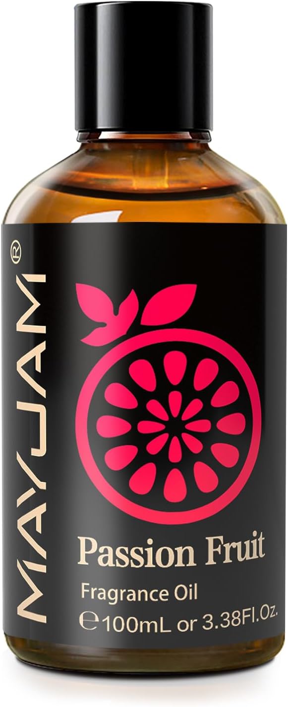 MAYJAM 100ML/3.38FL.OZ Passion Fruit Fragrance Oils with Glass Dropper, Essential Oils for Diffusers for Home, Long Lasting Scented Oils for Diffusers Soap Candle Making