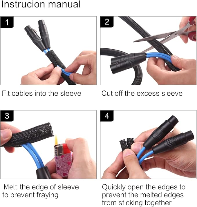 Alex Tech 25ft - 3/4 inch Cord Protector Wire Loom Tubing Cable Sleeve Split Sleeving For USB Cable Power Cord Audio Video Cable – Protect Cat From Chewing Cords - Black