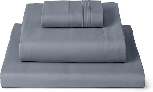 Mellanni Twin XL Sheets Set - 3 PC Iconic Collection Bedding - Hotel Luxury, Extra Soft, Cooling Bed Sheets - Wrinkle, Fade, Stain Resistant (Twin Extra Long, Mineral Gray)