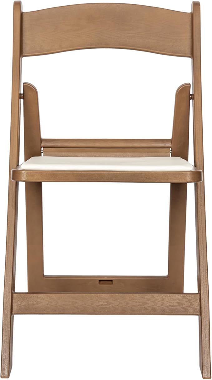 Flash Furniture Hercules Commercial Indoor/Outdoor Folding Event Chair, Wood Look, Weather-Resistant, Lightweight Design, Versatile Use, Chestnut