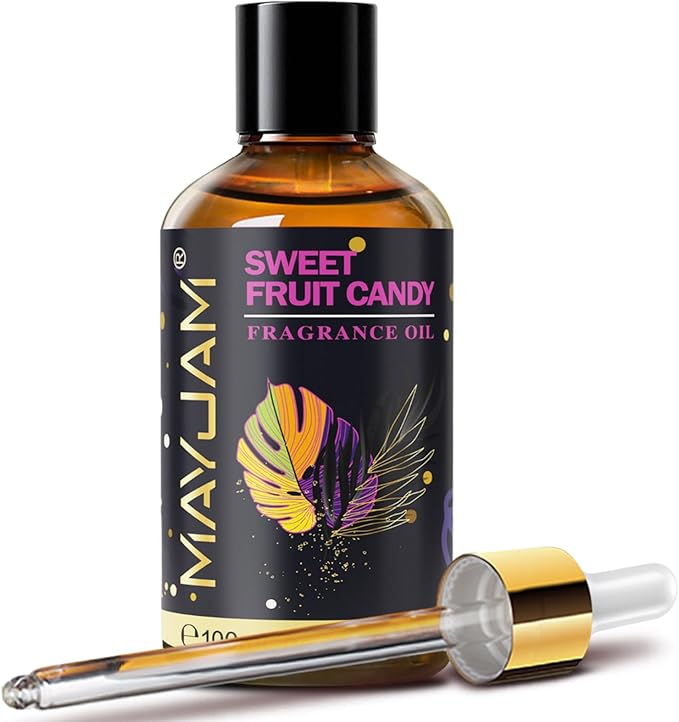 Sweet Fruit Candy Fragrance Oil Essential Oil, MAYJAM 3.38FL.OZ Sweet Fruit Candy Oil for Diffusers for Home, Long Lasting Scented Oils for Soap Candle Making - 100ML