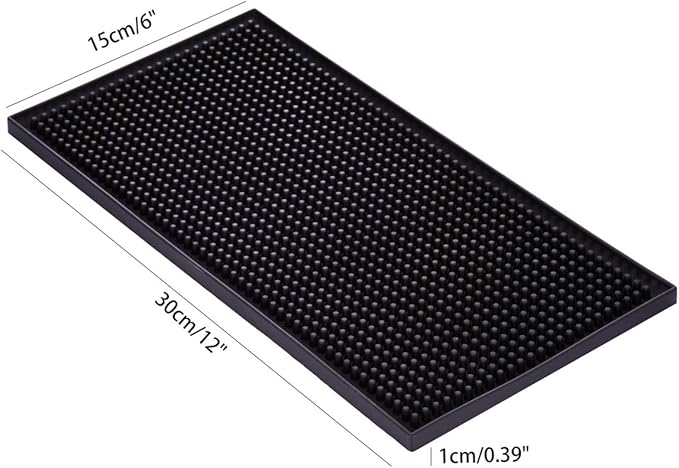 Bar Mat for Cocktail and Coffee Bar 6" x 12" Rubber Bar Service Spill Mat for Cocktail Bartender Coffee Bar or Countertop Mats Glass Drying Mat