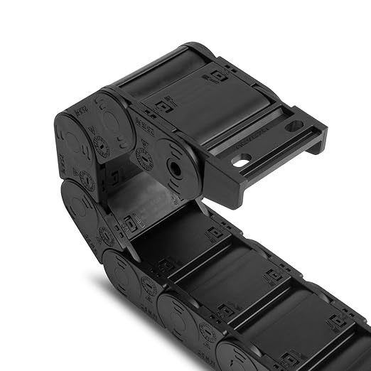 25 x 50mm (Inner H x W) R55 Enclosed Type Drag Chain Cable Wire Carrier Protection Chain 39.3inch/1M for 3D Printer and CNC Router Mill,Black Plastic Nylon