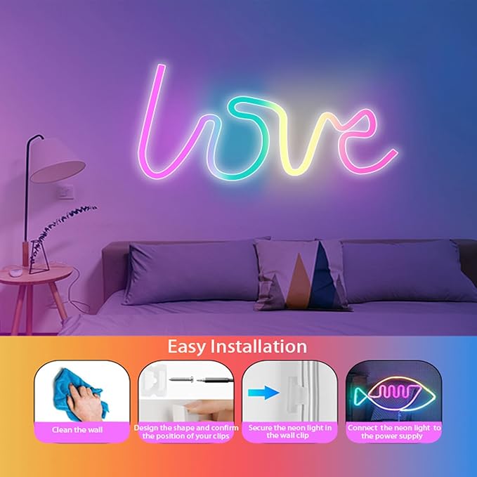 16.4Ft Neon Rope Lights, RGB+IC Color Chasing Meteor Rope Lights for Wall, Flexible Neon Strip App Control, IP65 RGB Lighting Waterproof, Music Sync Gaming Led Strip for Bedroom Decor