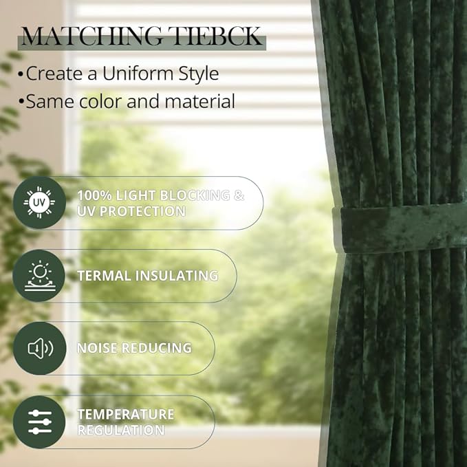 Blackout Curtains Soft Luxury Velvet Curtains for Bedroom Nursery Patio Doors Rod Pocket Back Taby 2 Panels Drapes Curtains for Living Room,52 by 84Inch,Turquoise