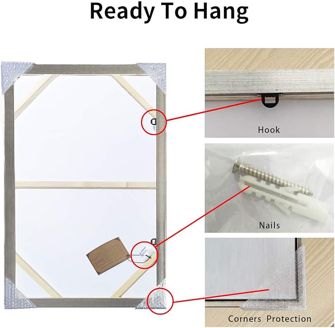 Abstract Tree Canvas Wall Art: Hand Painted Blue Tree Picture Painting Print Framed Art for Bedroom (45”X30”)