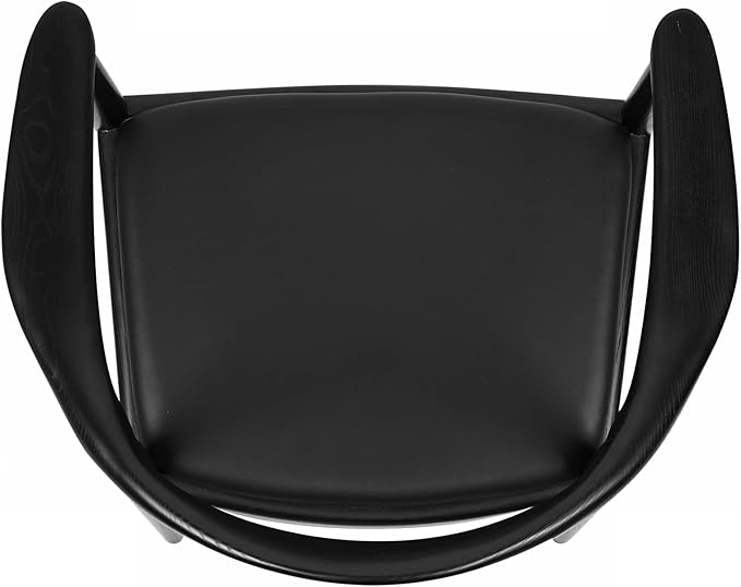 Kennedy Armchair Upholstered Dining Chair, Presidential Mid-Century Modern Accent Chair in Black