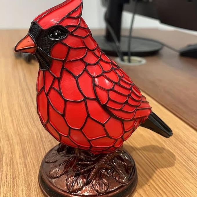 Sheremart Cardinal Lamp, Fanyil Cardinal Lamp, Resin Cardinalis Night Light, Red Bird Desktop Ornament, Christmas Art Decor Light, for Bedside Livingroom Bedroom Home Decoration (1*PCS)