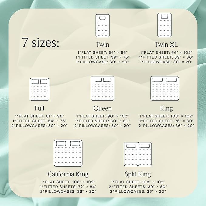 LuxClub 4 PC Sheet Set Bed Sheets Deep Pockets 16" Eco Friendly Wrinkle Free Cooling Machine Washable Hotel Bedding Silky Soft - Aquamarine Full
