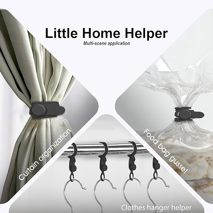 Nearockle 16Pcs Silicone Cable Straps Wire Organizer for Bundling Earphone, Phone Charger, Computer Cords, Reusable Cable Ties Cord Organizer in Home,Office,Kitchen,School(Black)