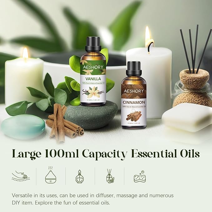 Rosemary Essential Oils 3.38FL.OZ - Aromatherapy Essential Oils for Diffusers for Home, Rosemary Scented Oils for Massage, Soap Candle Making