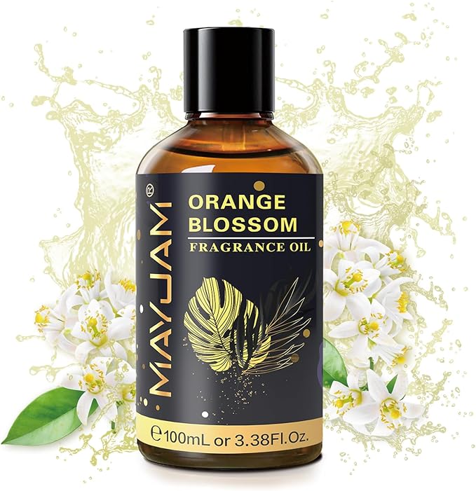 MAYJAM 100ML/3.38FL.OZ Orange Blossom Fragrance Oils with Glass Dropper, Essential Oils for Diffusers for Home, Long Lasting Scented Oils for Diffusers Soap Candle Making