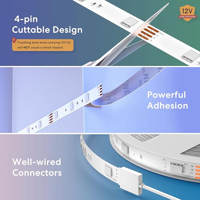 meross Smart LED Strip Lights Works with Apple HomeKit, 16.4ft WiFi RGB Strip, Compatible with Siri, Alexa&Google and SmartThings, App Control, Color Changing Led Strips for Bedroom, TV