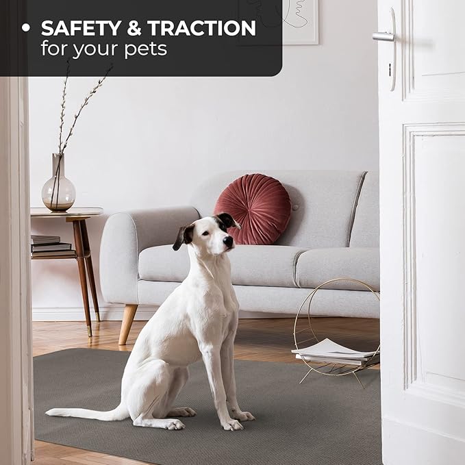 House, Home and More Skid-Resistant Carpet Indoor Area Rug Floor Mat - Gray - 4 Ft X 4 Ft - Non Slip Rubber Backing, Stain Resistant, Dog Friendly, Living Room Bedroom Kitchen Entryway